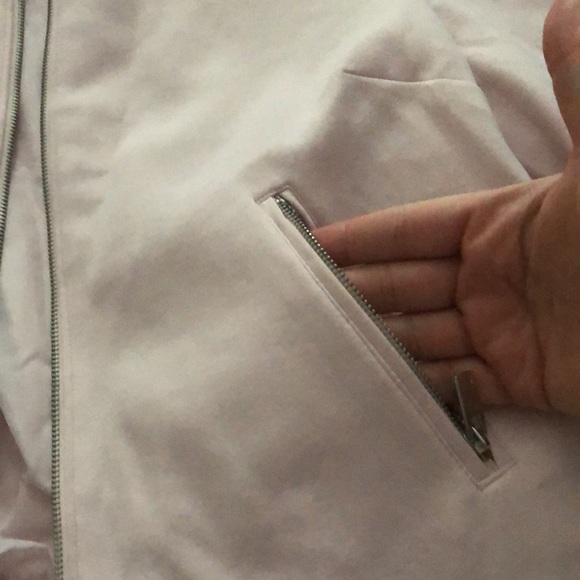 Blush pink blazer with ruffles and zipper, two pockets, Rickis, L, not worn - Picture 6 of 10